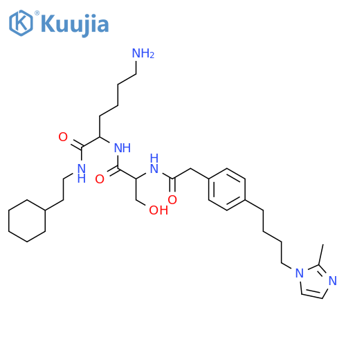 L-Lysinamide,N-[2-[4-[4-(2-methyl-1H-imidazol-1-yl)butyl]phenyl]acetyl]-L-seryl-N-(2-cyclohexylethyl)- structure