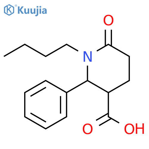 1-Butyl-6-oxo-2-phenyl-3-piperidinecarboxylic acid structure