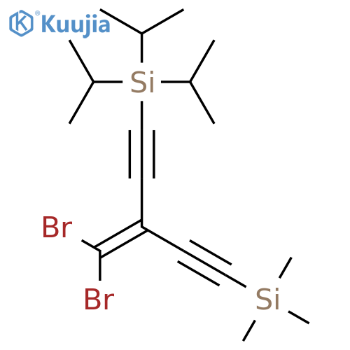 (3-(Dibromomethylene)-5-(triisopropylsilyl)-penta-1,4-diyn-1-yl)trimethylsilane structure