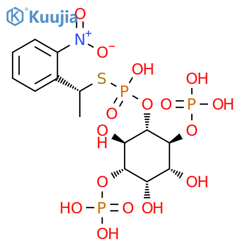 D-myo-Inositol,1,4-bis(dihydrogen phosphate) 5-[S-[1-(2-nitrophenyl)ethyl] hydrogenphosphorothioate], (R)- (9CI) structure