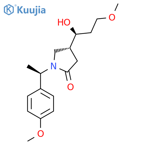 (R)-4-((S)-1-Hydroxy-3-methoxypropyl)-1-((R)-1-(4-methoxyphenyl)ethyl)pyrrolidin-2-one structure