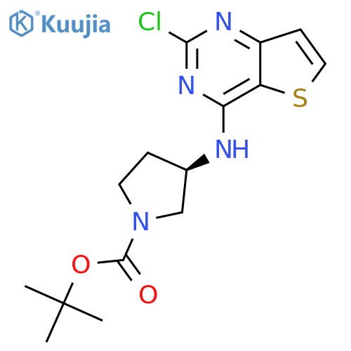 Tert-Butyl (R)-3-((2-chlorothieno[3,2-d]pyrimidin-4-yl)amino)pyrrolidin-1-yl carboxylate structure