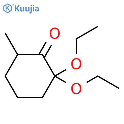 Cyclohexanone,2,2-diethoxy-6-methyl- structure