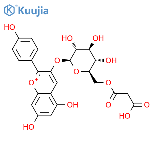 Pelargonidin 3-O-(6-O-malonyl-beta-D-glucoside) structure