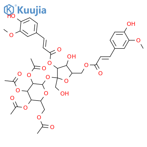 Acylsucroses; 3',6'-Bis-O-(4-hydroxy-3-methoxy-E-cinnamoyl), 2,3,4,6-tetra-Ac structure