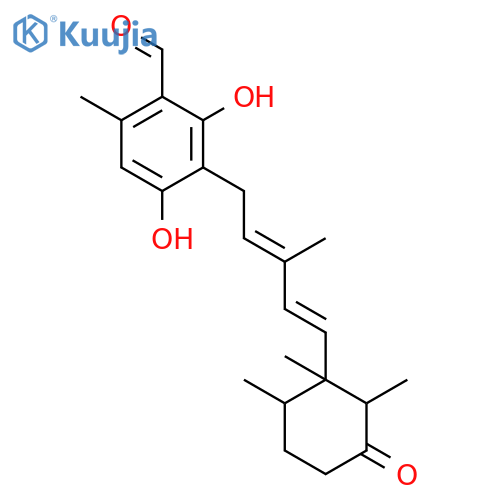 Benzaldehyde,2,4-dihydroxy-6-methyl-3-[(2E,4E)-3-methyl-5-[(1R,2R,6R)-1,2,6-trimethyl-3-oxocyclohexyl]-2,4-pentadien-1-yl]- structure