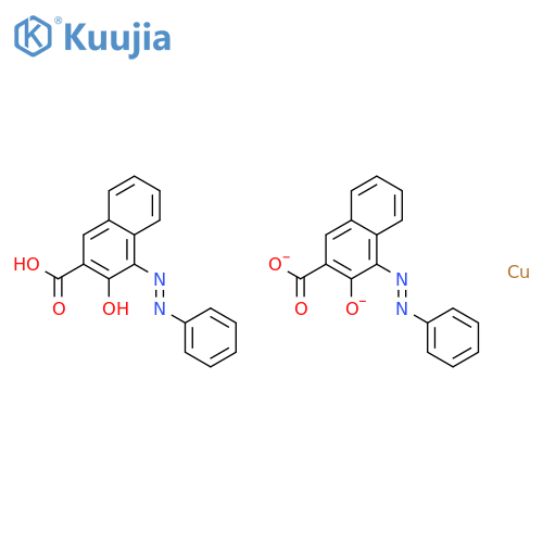 Cuprate(2-),bis[3-(hydroxy-kO)-4-(2-phenyldiazenyl)-2-naphthalenecarboxylato(2-)-kO]-, hydrogen (1:2) structure