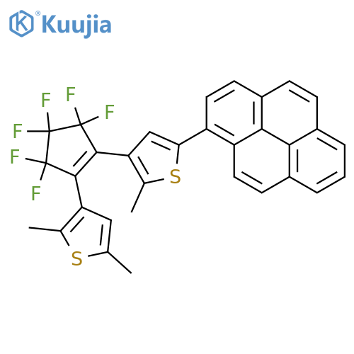 Thiophene, 3-[2-(2,5-dimethyl-3-thienyl)-3,3,4,4,5,5-hexafluoro-1-cyclopenten-1-yl]-2-methyl-5-(1-pyrenyl)- structure