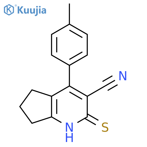 1H-Cyclopenta[b]pyridine-3-carbonitrile,2,5,6,7-tetrahydro-4-(4-methylphenyl)-2-thioxo- structure