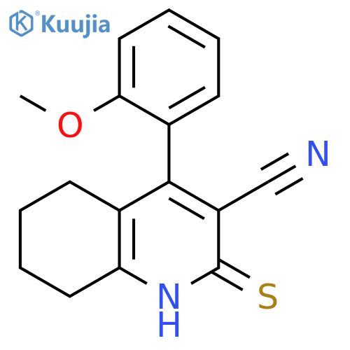 3-Quinolinecarbonitrile,1,2,5,6,7,8-hexahydro-4-(2-methoxyphenyl)-2-thioxo- structure