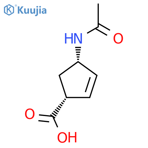 (1R,4S)-4-acetamidocyclopent-2-ene-1-carboxylic acid structure