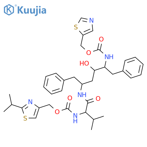 2-Oxa-4,7,12-triazatridecan-13-oicacid,10-hydroxy-5-(1-methylethyl)-1-[2-(1-methylethyl)-4-thiazolyl]-3,6-dioxo-8,11-bis(phenylmethyl)-,5-thiazolylmethyl ester, (5S,8S,10S,11S)- (9CI) structure