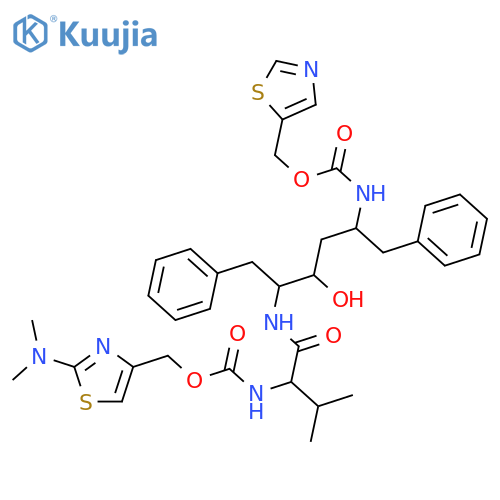 2-Oxa-4,7,12-triazatridecan-13-oicacid,1-[2-(dimethylamino)-4-thiazolyl]-9-hydroxy-5-(1-methylethyl)-3,6-dioxo-8,11-bis(phenylmethyl)-,5-thiazolylmethyl ester, [3S-(3R*,6R*,7R*,9R*)]- (9CI) structure