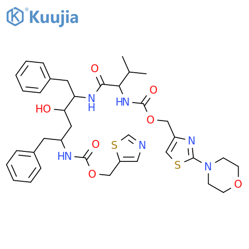 2-Oxa-4,7,12-triazatridecan-13-oicacid,9-hydroxy-5-(1-methylethyl)-1-[2-(4-morpholinyl)-4-thiazolyl]-3,6-dioxo-8,11-bis(phenylmethyl)-,5-thiazolylmethyl ester, (5S,8S,9S,11S)- (9CI) structure