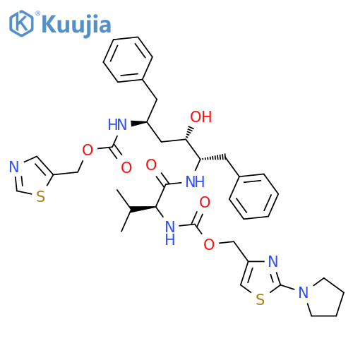 2-Oxa-4,7,12-triazatridecan-13-oicacid,9-hydroxy-5-(1-methylethyl)-3,6-dioxo-8,11-bis(phenylmethyl)-1-[2-(1-pyrrolidinyl)-4-thiazolyl]-,5-thiazolylmethyl ester, [5S-(5R*,8R*,9R*,11R*)]- (9CI) structure