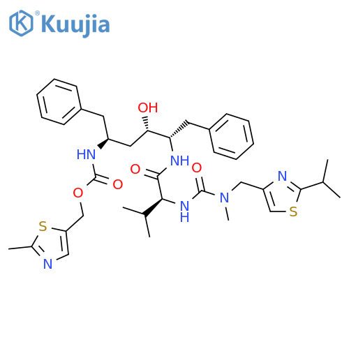 2,4,7,12-Tetraazatridecan-13-oicacid,9-hydroxy-2-methyl-5-(1-methylethyl)-1-[2-(1-methylethyl)-4-thiazolyl]-3,6-dioxo-8,11-bis(phenylmethyl)-,(2-methyl-5-thiazolyl)methyl ester, (5S,8S,9S,11S)- (9CI) structure