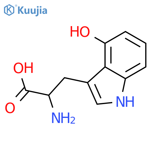 2-Amino-3-(4-hydroxy-1H-indol-3-yl)propanoic acid structure