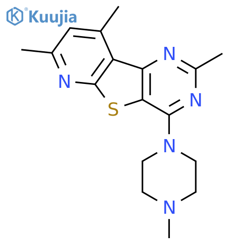 Pyrido[3',2':4,5]thieno[3,2-d]pyrimidine,2,7,9-trimethyl-4-(4-methyl-1-piperazinyl)- structure