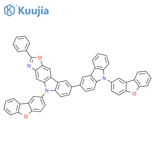 5H-Oxazolo[4,5-b]carbazole, 5-(2-dibenzofuranyl)-8-[9-(2-dibenzofuranyl)-9H-carbazol-3-yl]-2-phenyl- structure