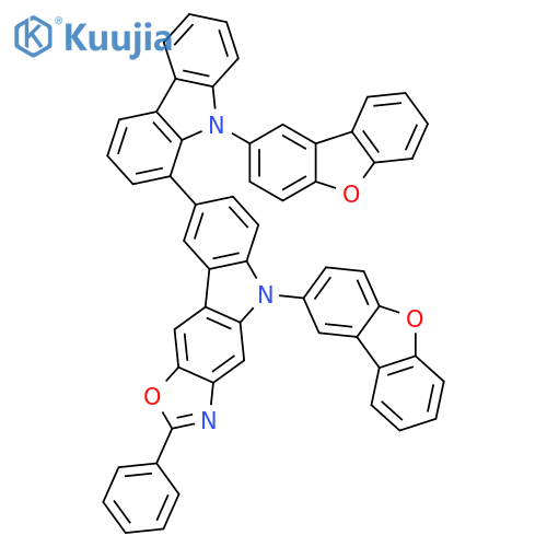 5H-Oxazolo[4,5-b]carbazole, 5-(2-dibenzofuranyl)-8-[9-(2-dibenzofuranyl)-9H-carbazol-1-yl]-2-phenyl- structure