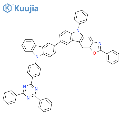 5H-Oxazolo[4,5-b]carbazole, 8-[9-[4-(4,6-diphenyl-1,3,5-triazin-2-yl)phenyl]-9H-carbazol-3-yl]-2,5-diphenyl- structure