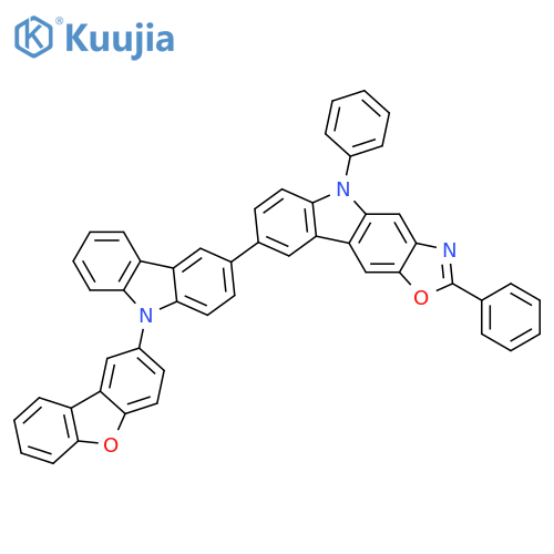5H-Oxazolo[4,5-b]carbazole, 8-[9-(2-dibenzofuranyl)-9H-carbazol-3-yl]-2,5-diphenyl- structure