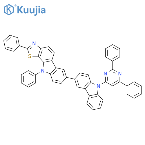 10H-Thiazolo[5,4-a]carbazole, 7-[9-(2,6-diphenyl-4-pyrimidinyl)-9H-carbazol-3-yl]-2,10-diphenyl- structure