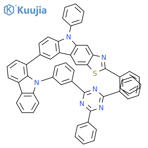 5H-Thiazolo[4,5-b]carbazole, 8-[9-[3-(4,6-diphenyl-1,3,5-triazin-2-yl)phenyl]-9H-carbazol-1-yl]-2,5-diphenyl- structure