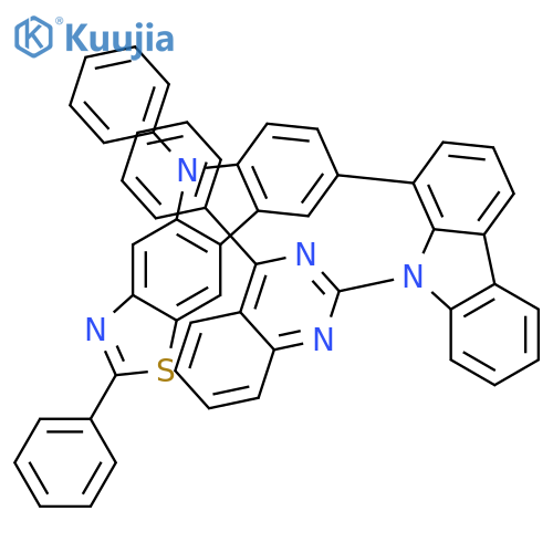 5H-Thiazolo[4,5-b]carbazole, 2,5-diphenyl-8-[9-(4-phenyl-2-quinazolinyl)-9H-carbazol-1-yl]- structure