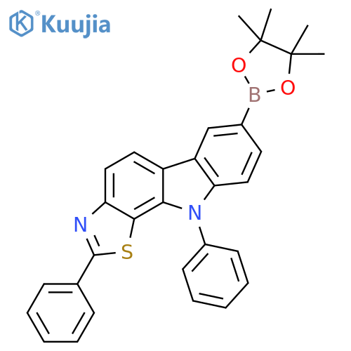 10H-Thiazolo[5,4-a]carbazole, 2,10-diphenyl-7-(4,4,5,5-tetramethyl-1,3,2-dioxaborolan-2-yl)- structure