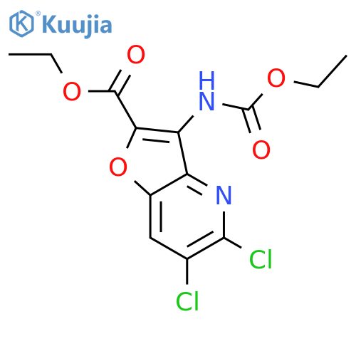 ethyl 5,6-dichloro-3-((ethoxycarbonyl)amino)furo[3,2-b]pyridine-2-carboxylate structure