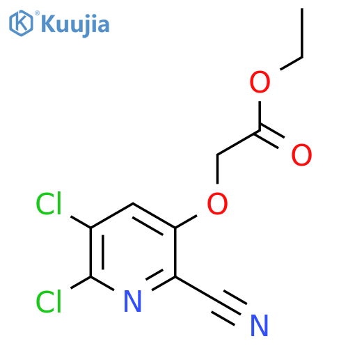 Ethyl 2-((5,6-dichloro-2-cyanopyridin-3-yl)oxy)acetate structure