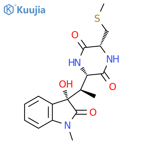 (3S,6R)-3-[(1R)-1-[(3S)-3-Hydroxy-1-methyl-2-oxoindol-3-yl]ethyl]-6-(methylsulfanylmethyl)piperazine-2,5-dione structure