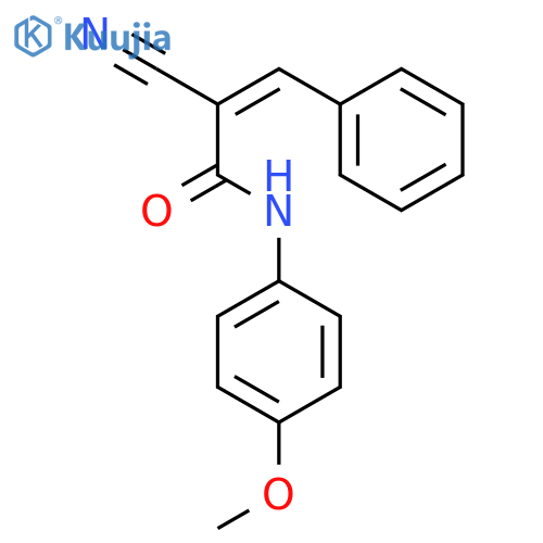 2-Propenamide, 2-cyano-N-(4-methoxyphenyl)-3-phenyl- structure