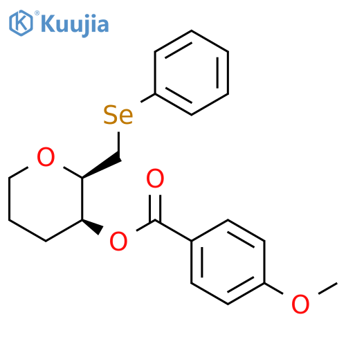 Benzoic acid, 4-methoxy-,tetrahydro-2-[(phenylseleno)methyl]-2H-pyran-3-yl ester, cis- structure
