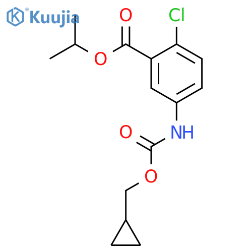 Benzoic acid,2-chloro-5-[[(cyclopropylmethoxy)carbonyl]amino]-, 1-methylethyl ester structure