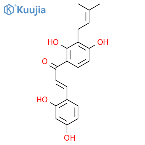 2,4,2',4'-tetrahydroxy-3'-(3-methylbut-2-en-1-yl)chalcone structure