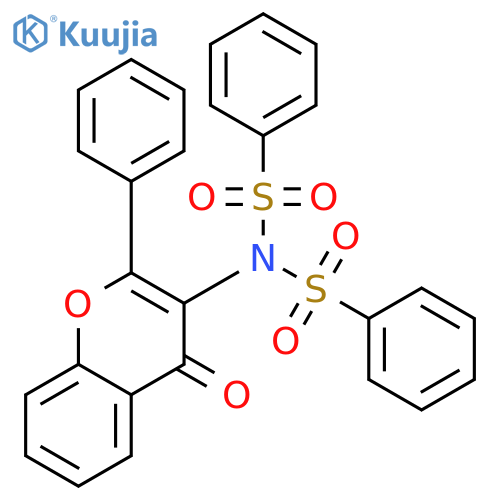 Benzenesulfonamide, N-(4-oxo-2-phenyl-4H-1-benzopyran-3-yl)-N-(phenylsulfonyl)- structure