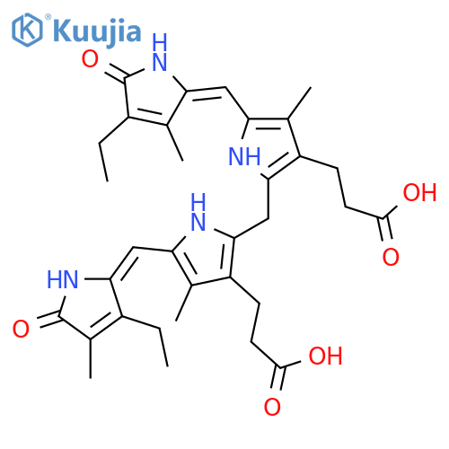 21H-Biline-8,12-dipropanoicacid, 2,17-diethyl-1,10,19,22,23,24-hexahydro-3,7,13,18-tetramethyl-1,19-dioxo- structure