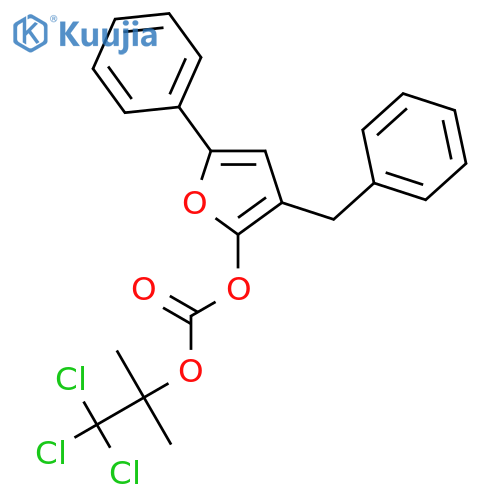 Carbonic acid, 5-phenyl-3-(phenylmethyl)-2-furanyl 2,2,2-trichloro-1,1-dimethylethyl ester structure