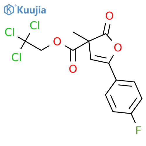 3-Furancarboxylic acid, 5-(4-fluorophenyl)-2,3-dihydro-3-methyl-2-oxo-, 2,2,2-trichloroethyl ester structure