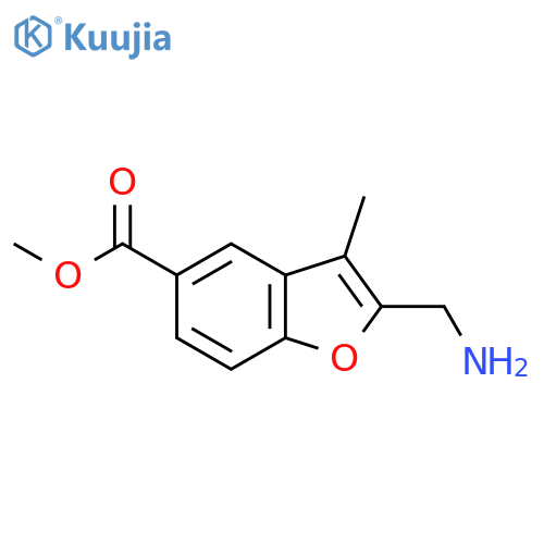 Methyl 2-(aminomethyl)-3-methyl-1-benzofuran-5-carboxylate structure