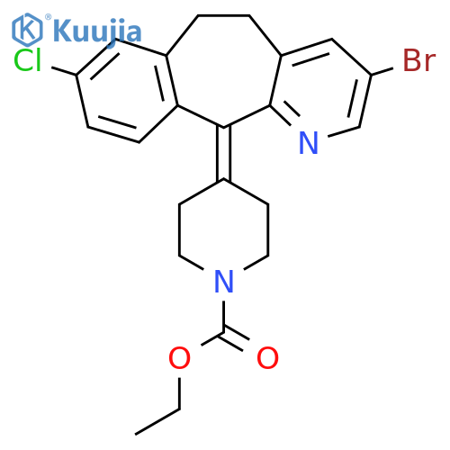 Ethyl 4-(3-bromo-8-chloro-5,6-dihydrobenzo[1,2]cyclohepta[2,4-b]pyridin-11-ylidene)piperidine-1-carboxylate structure