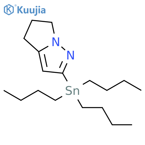 4H-Pyrrolo[1,2-b]pyrazole, 5,6-dihydro-2-(tributylstannyl)- structure