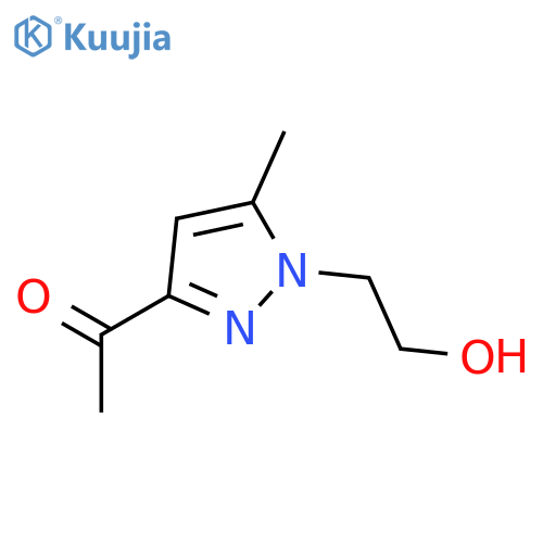 1-[1-(2-hydroxyethyl)-5-methyl-1H-pyrazol-3-yl]-Ethanone structure