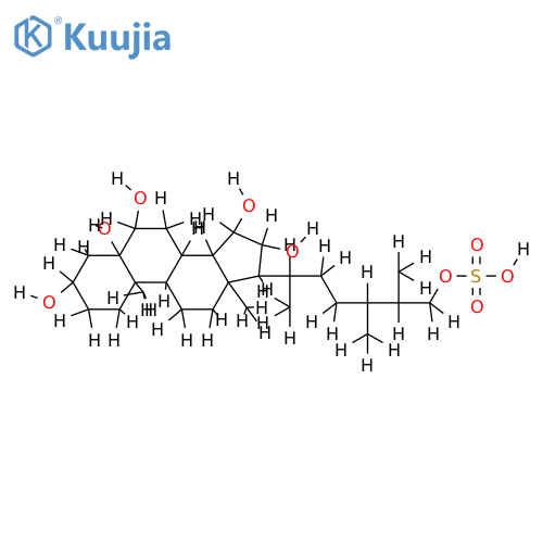 26-Sulfate-(3beta,5alpha,6beta,15alpha,16beta,24R,25S)-Ergostane-3,5,6,15,26-hexol structure