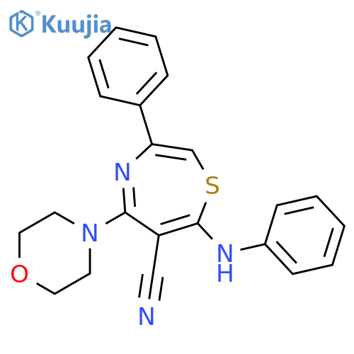 5-(morpholin-4-yl)-3-phenyl-7-(phenylamino)-1,4-thiazepine-6-carbonitrile structure