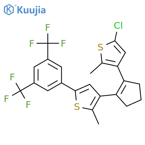Thiophene, 5-[3,5-bis(trifluoromethyl)phenyl]-3-[2-(5-chloro-2-methyl-3-thienyl)-1-cyclopenten-1-yl]-2-methyl- structure