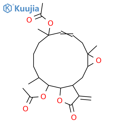 3,4-Epoxy-8,13-dihydroxy-6,15(17)-cembradien-16,14-olide; (1S,3R,4R,6E,8S,12S,13R,14R)-form, Di-Ac structure