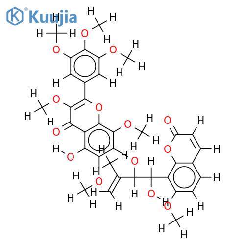 7,12-ether of 5,7-dihydroxy-3,6,8,3',4',5'-hexamethoxyflavone and murrangatin structure